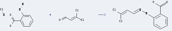 the 2-Hydrazinobenzoic acid hydrochloride could react with 3,3-dichloro-propenal to obtain the 2-[N'-(3,3-dichloro-allylidene)-hydrazino]-benzoic acid